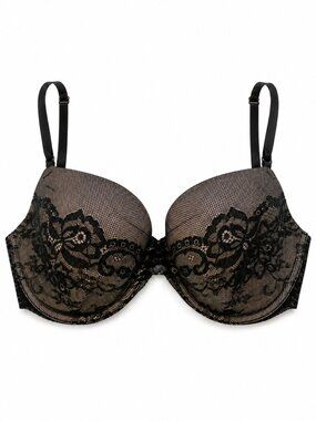 🦋 2/30 Victoria’s Secret Black Lace Demi Bustier Bra 34DD